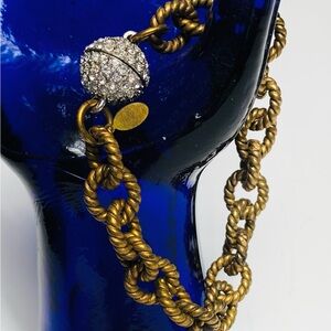Neely Phelan Brass Rope Chain Bracelet w. Magnetic Crystal Clasp